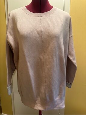 Vince Women's Essential Relaxed Pullover Crewneck Sweatshirt Creamy Pink